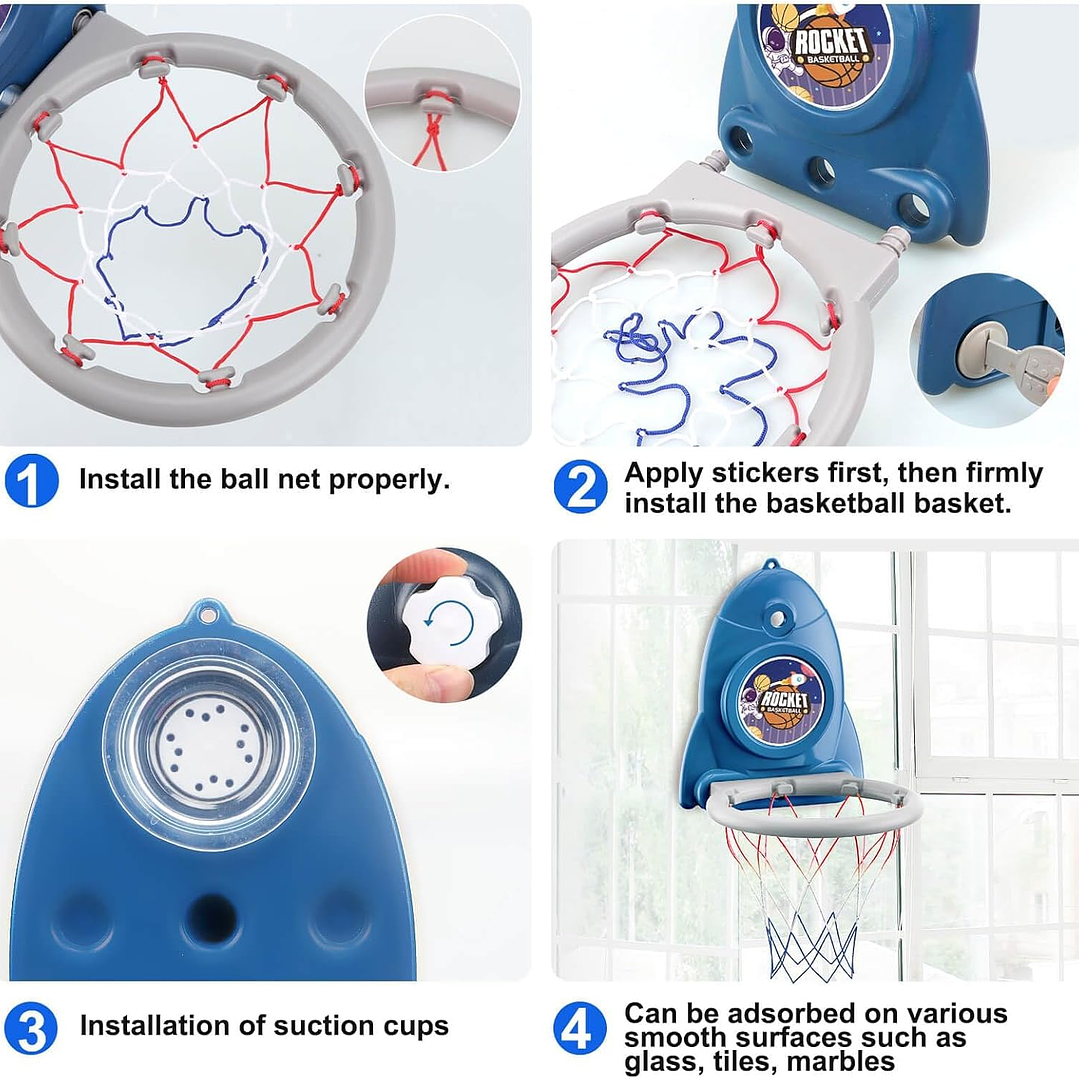 Rocket - Mini canasta de baloncesto para niños interior 4