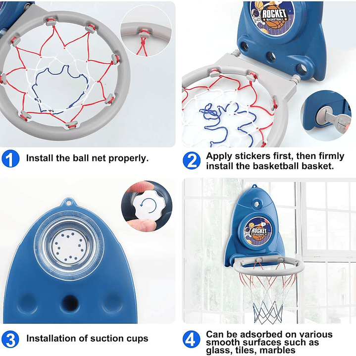 Rocket - Mini canasta de baloncesto para niños interior 4
