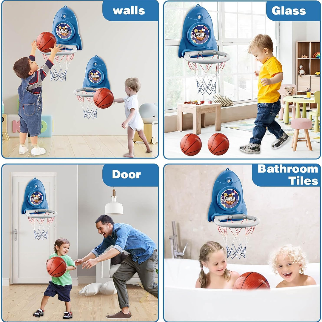 Rocket - Mini canasta de baloncesto para niños interior 9