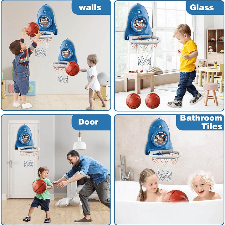 Rocket - Mini canasta de baloncesto para niños interior 9