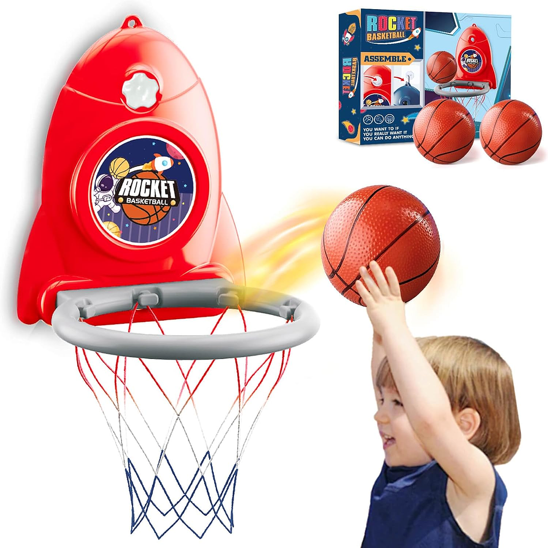 Rocket - Mini canasta de baloncesto para niños interior 10