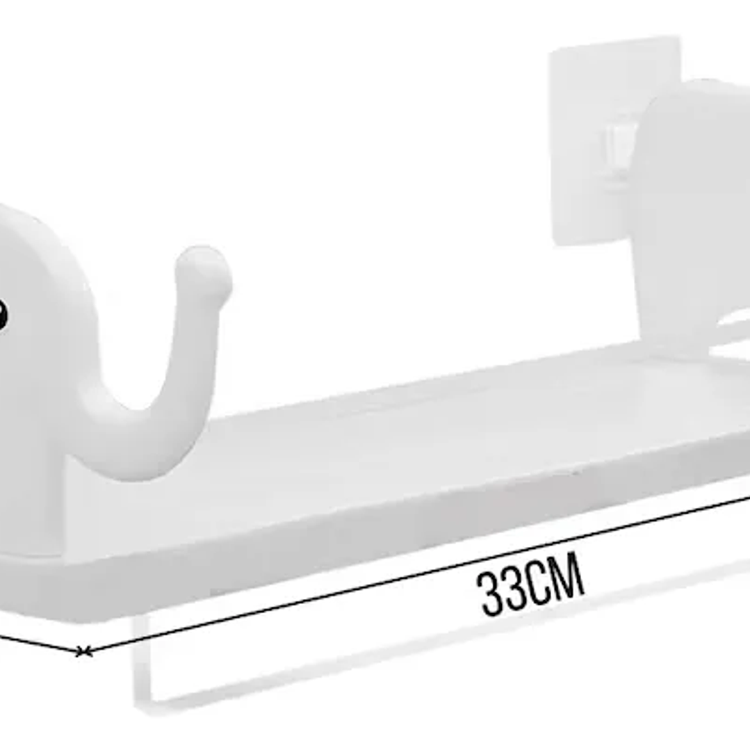 Repisa Flotante Multipropósito Toalla Diseño Elefante Blanco 3