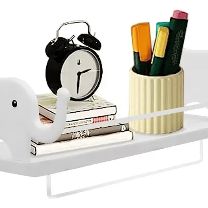 Repisa Flotante Multipropósito Toalla Diseño Elefante Blanco 2