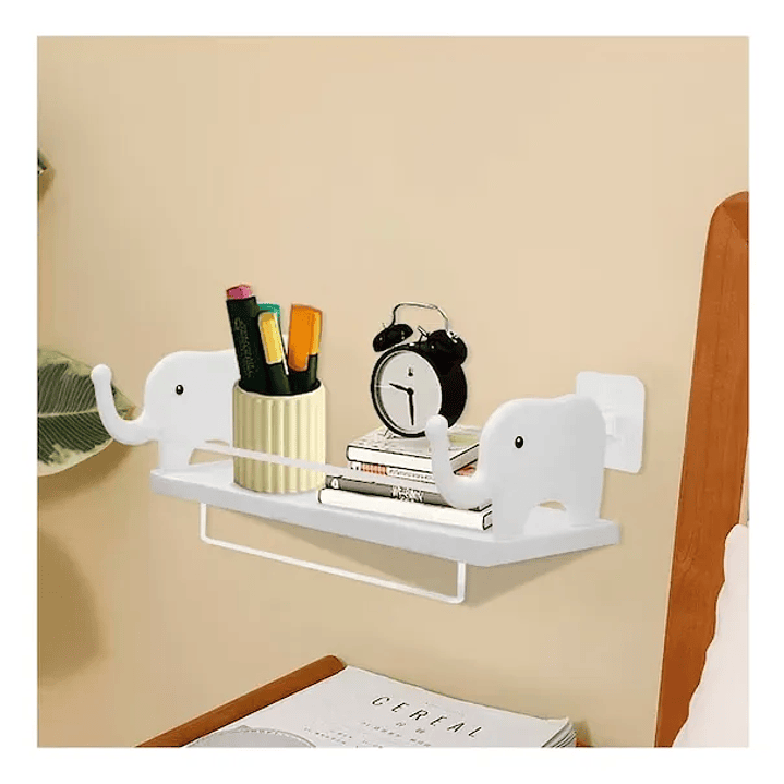 Repisa Flotante Multipropósito Toalla Diseño Elefante Blanco 4