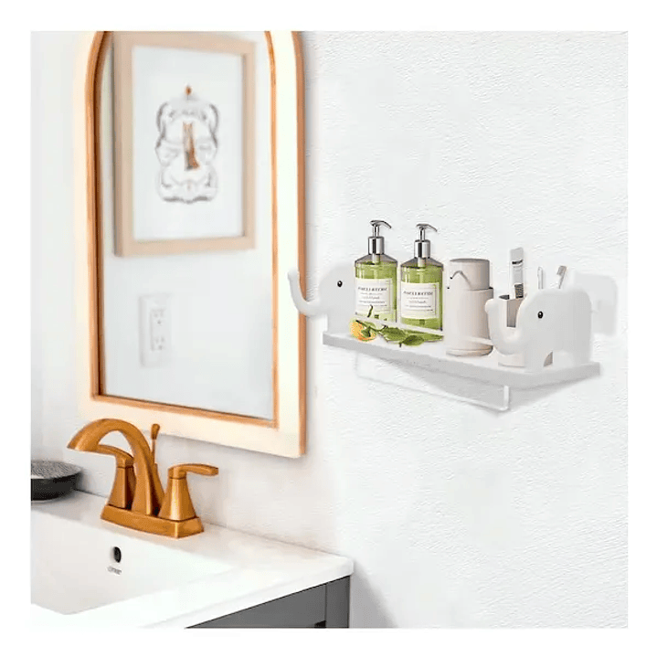 Repisa Flotante Multipropósito Toalla Diseño Elefante Blanco 5
