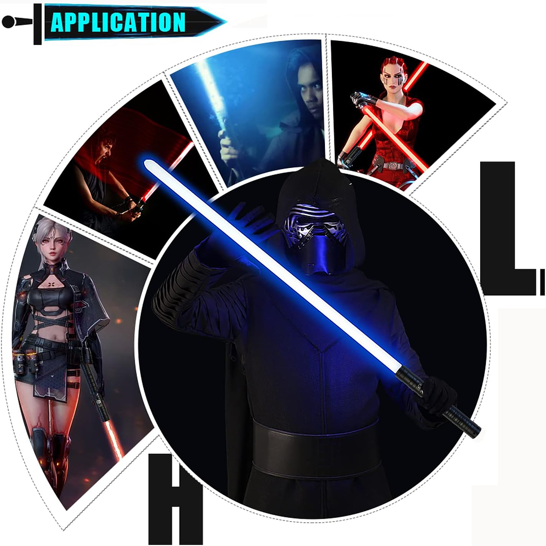 2 sables de luz sonido real RGB, 14 colores Fx  7