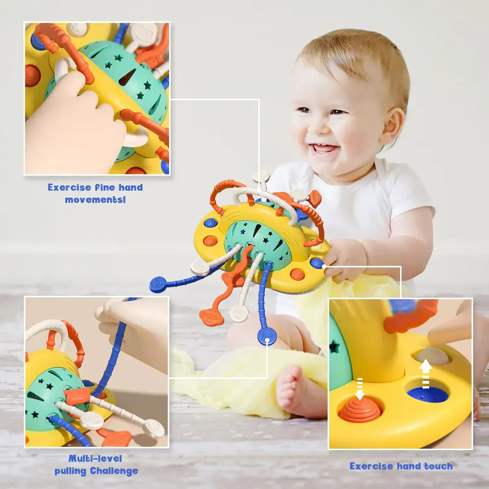 Juguete Con Ventosa interactivo Para Bebés, Silicona 4