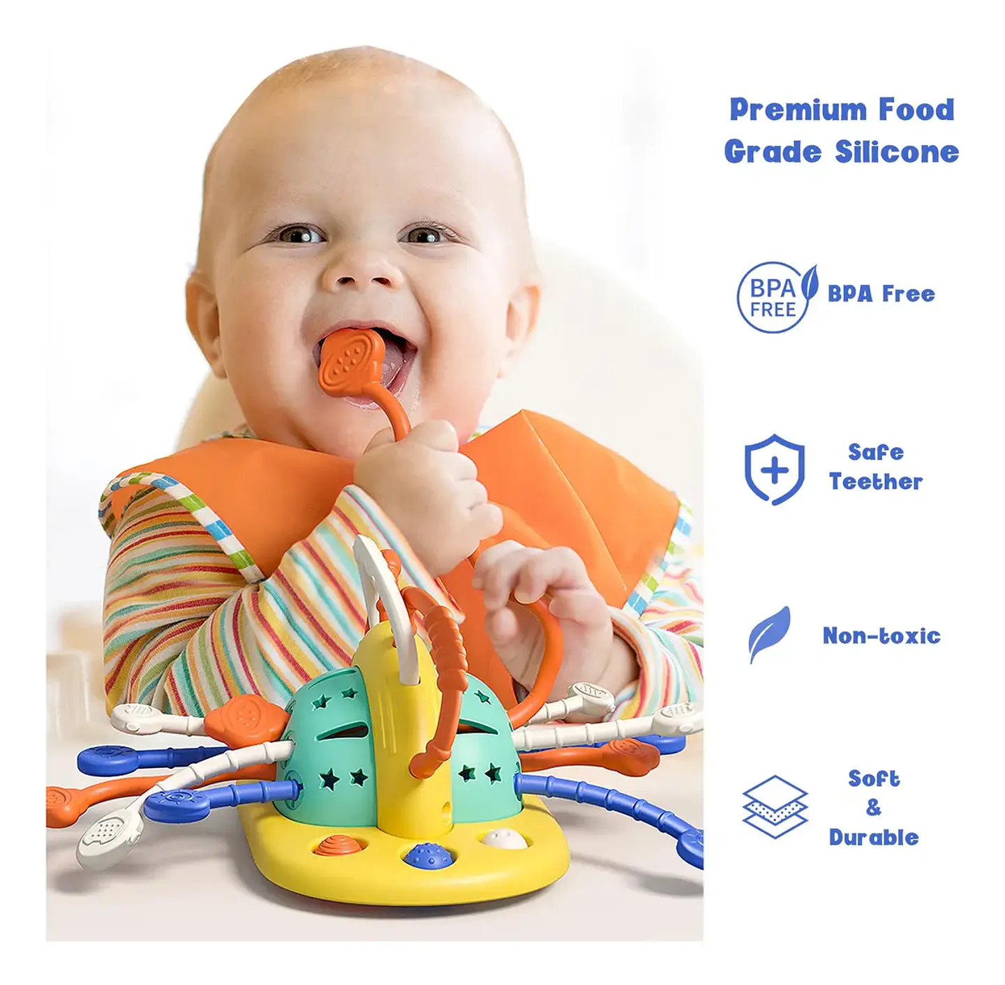 Juguete Con Ventosa interactivo Para Bebés, Silicona 5