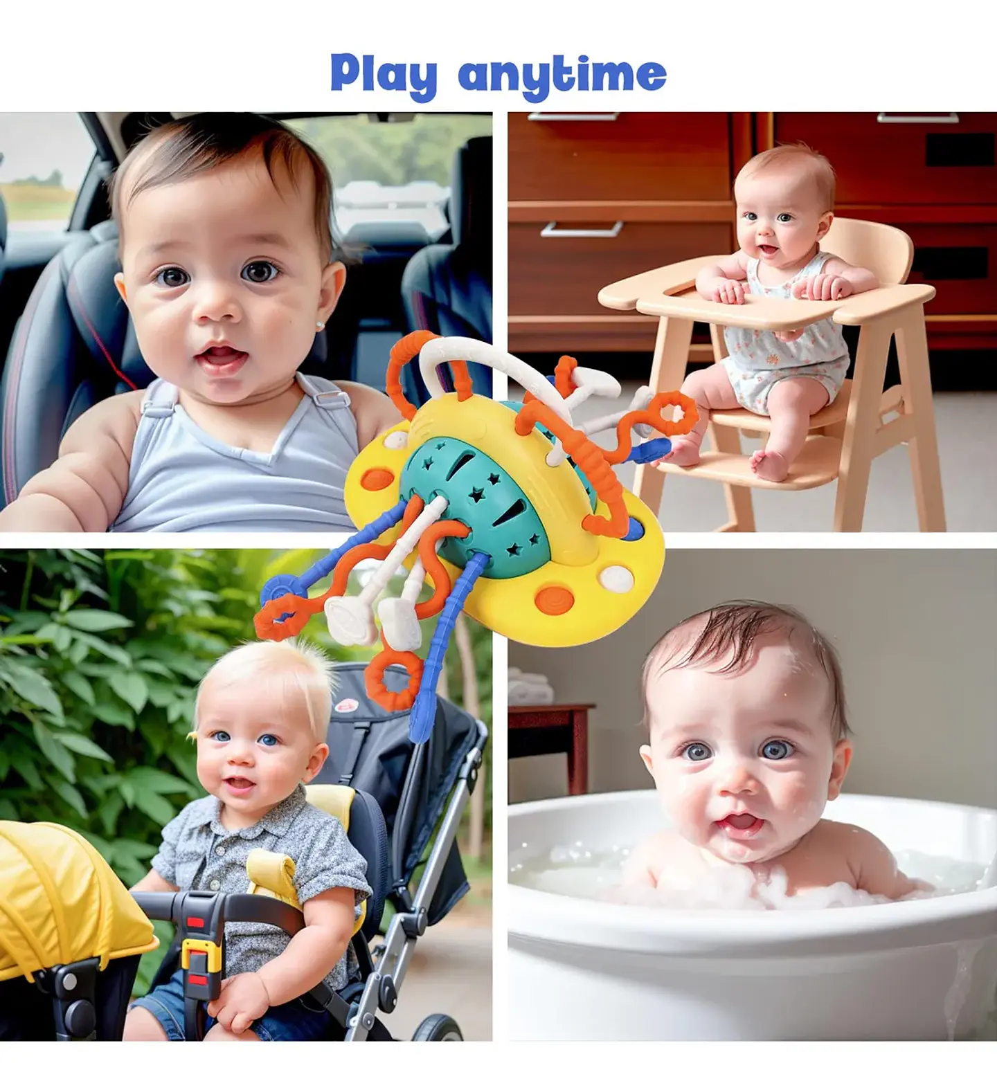 Juguete Con Ventosa interactivo Para Bebés, Silicona 7