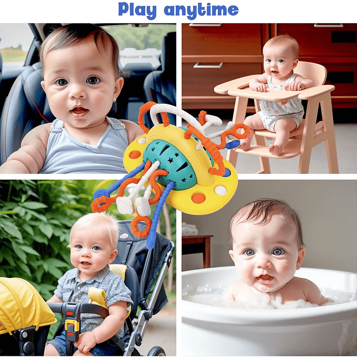 Juguete Con Ventosa interactivo Para Bebés, Silicona 7