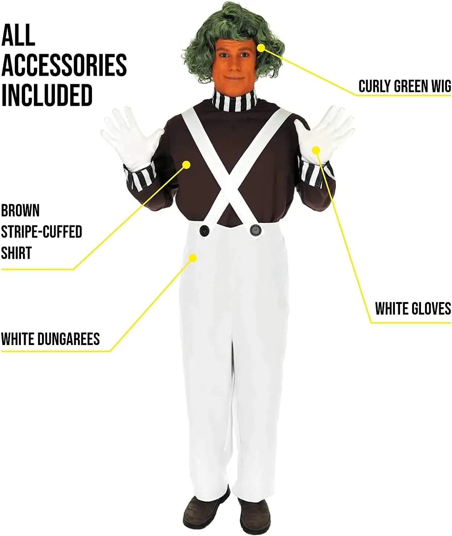 Disfraz Umpa Lumpa de fábrica de chocolate Fun Shack 4