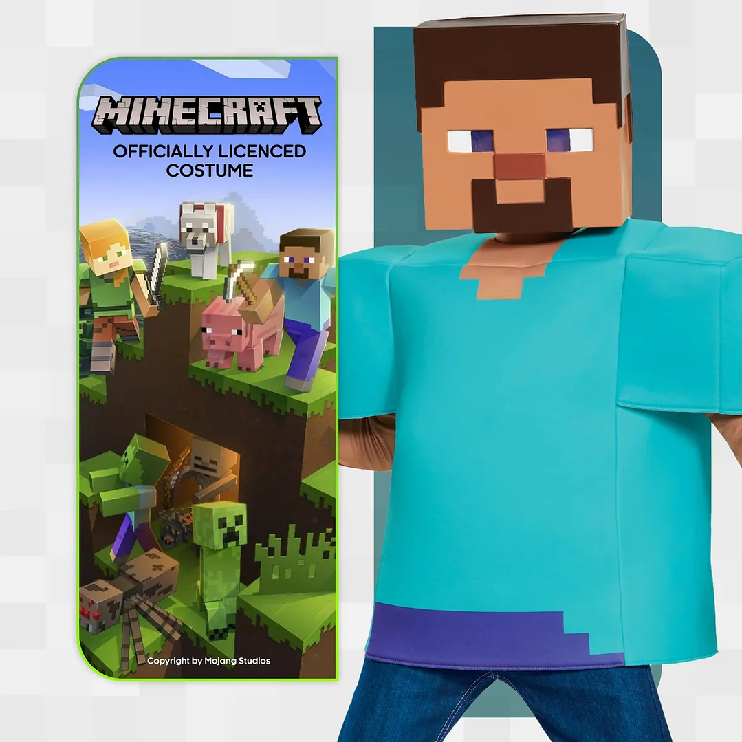Disfraz Steve Classic Minecraft Multicolor 4 a 6 años 3