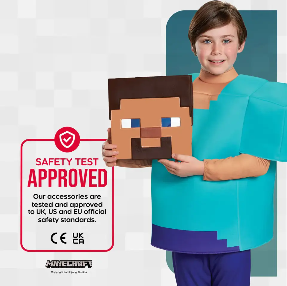 Disfraz Oficial Minecraft Steve para Niño – Traje Completo 4 a 6 años 7