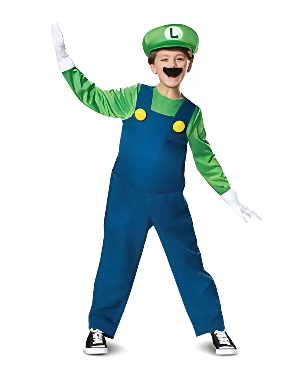 DISFRAZ SUPER MARIO LUIGI DE LUJO - (4-6 años) NINTENDO 1