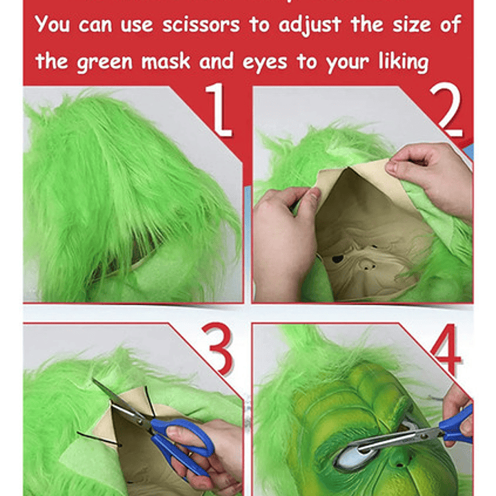 Máscara De Látex Para Cosplay Grinch De Stole Christmas Color Verde 6
