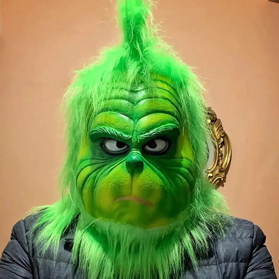 Máscara De Látex Para Cosplay Grinch De Latex 5