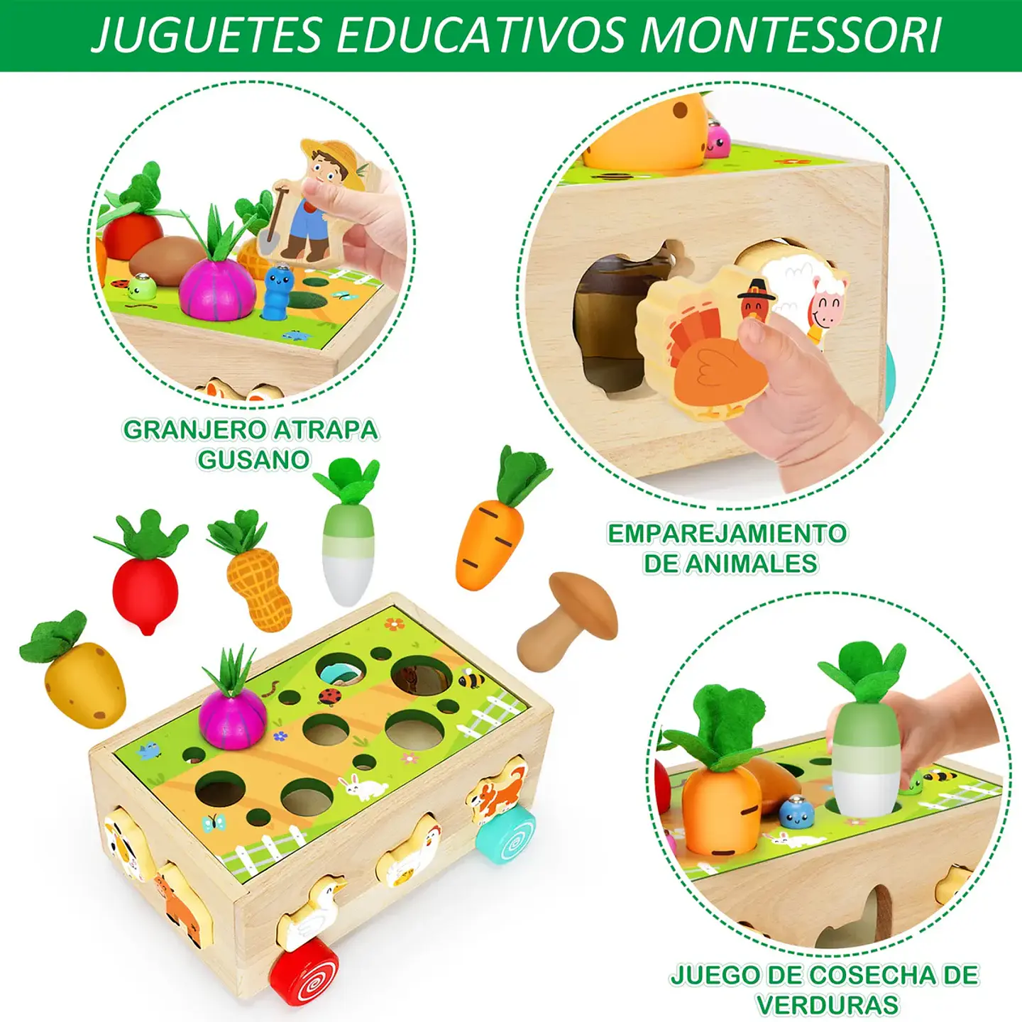 Juguetes Educativos De Madera Montessori Para Niños Y Niñas  4