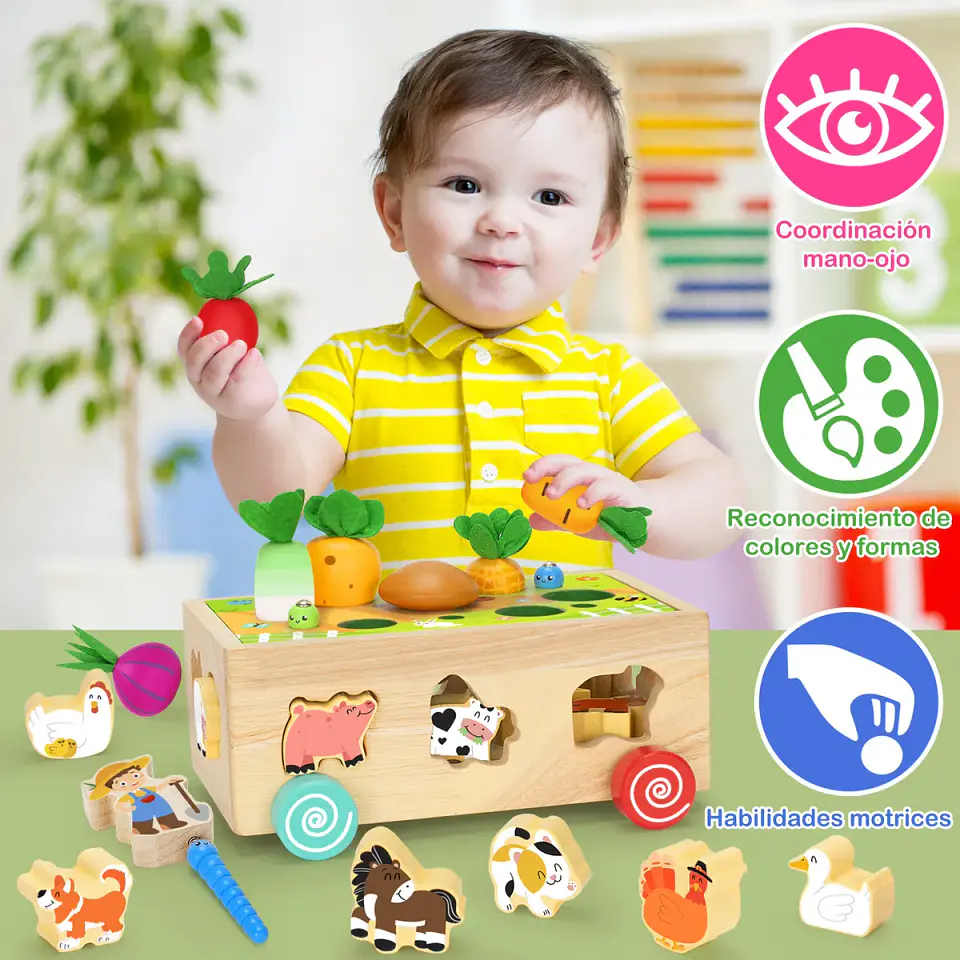 Juguetes Educativos De Madera Montessori Para Niños Y Niñas  6