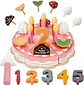 Amazon HERSITY Juguete de madera para cortar tartas de cumpleaños - Miniatura 2