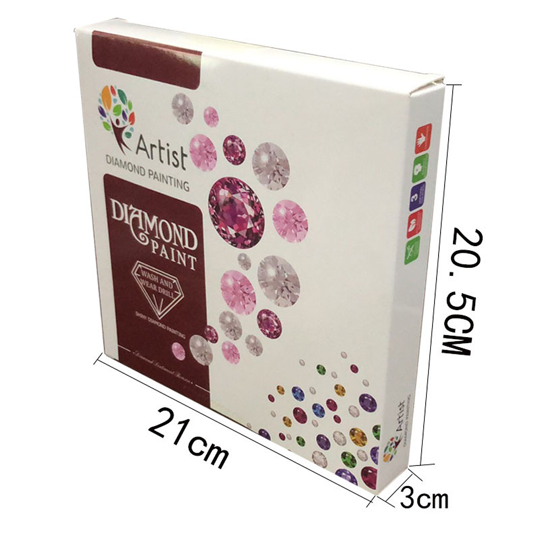 Kits de pintura de diamantes de animales cuadrados diy, incluyendo marco 1