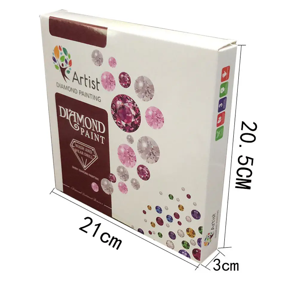 Kits de pintura de diamantes de animales cuadrados diy, incluyendo marco 1