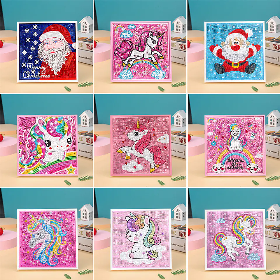 Kits de pintura de diamantes de animales cuadrados diy, incluyendo marco 2