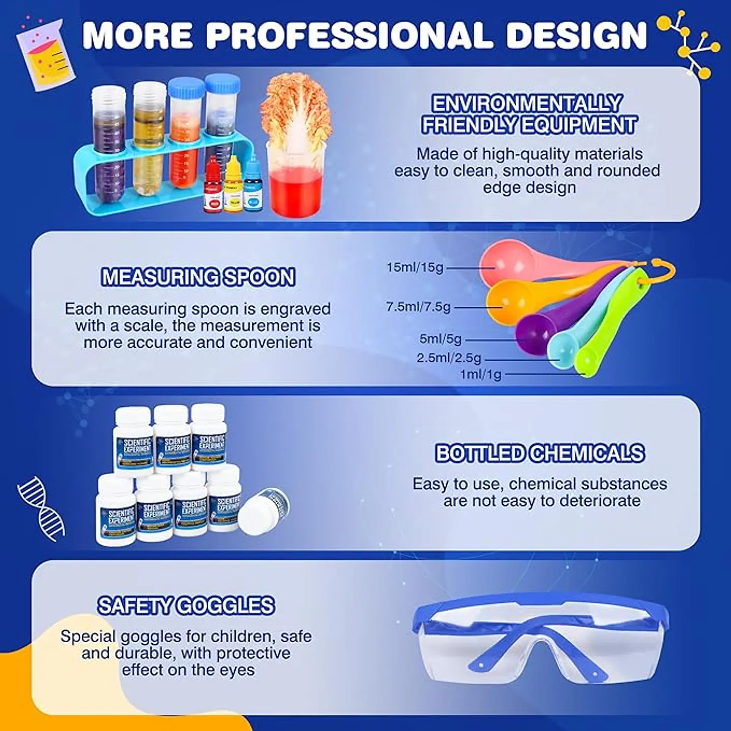 Kit de experimentos científicos con más de 80 piezas para niños 3