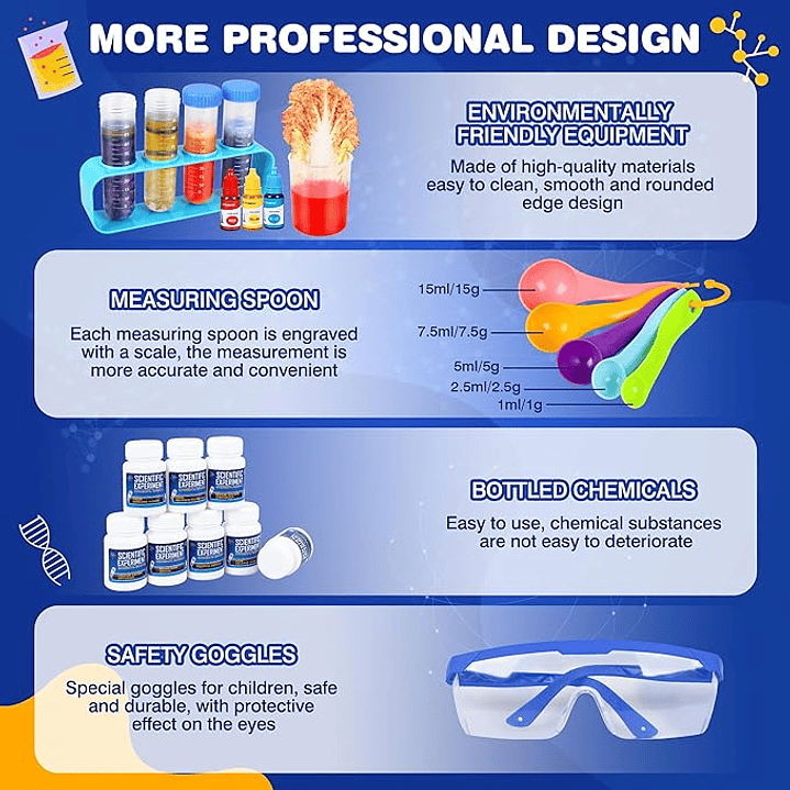 Kit de experimentos científicos con más de 80 piezas para niños 3