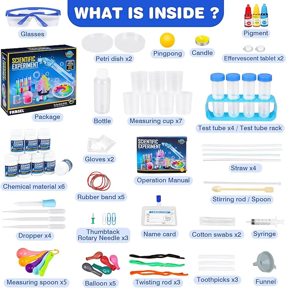 Kit de experimentos científicos con más de 80 piezas para niños 2