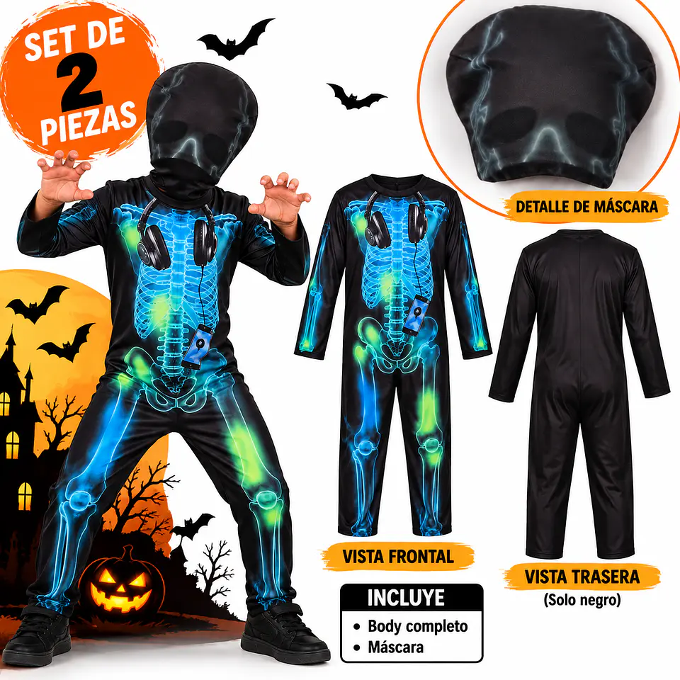 Disfraz Halloween Esqueleto Niñ@s 3