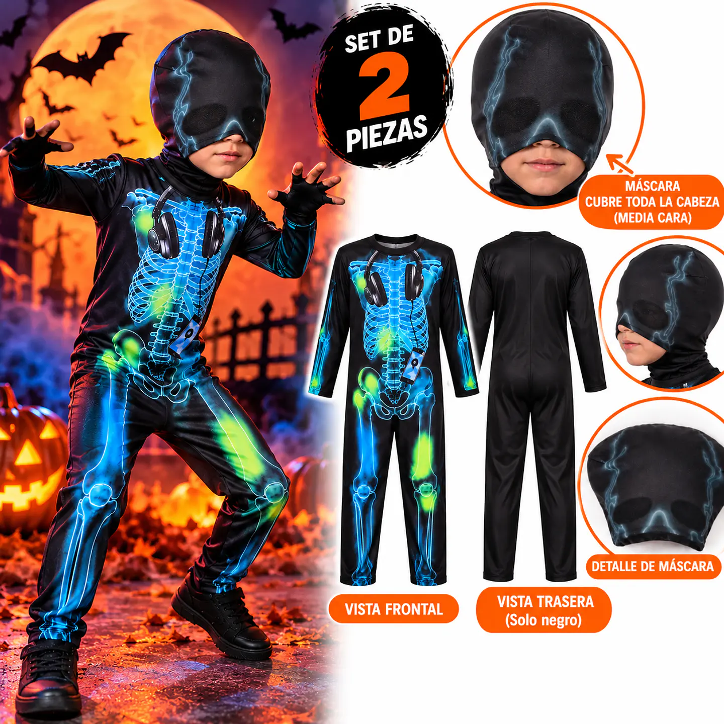 Disfraz Halloween Esqueleto Niñ@s 4