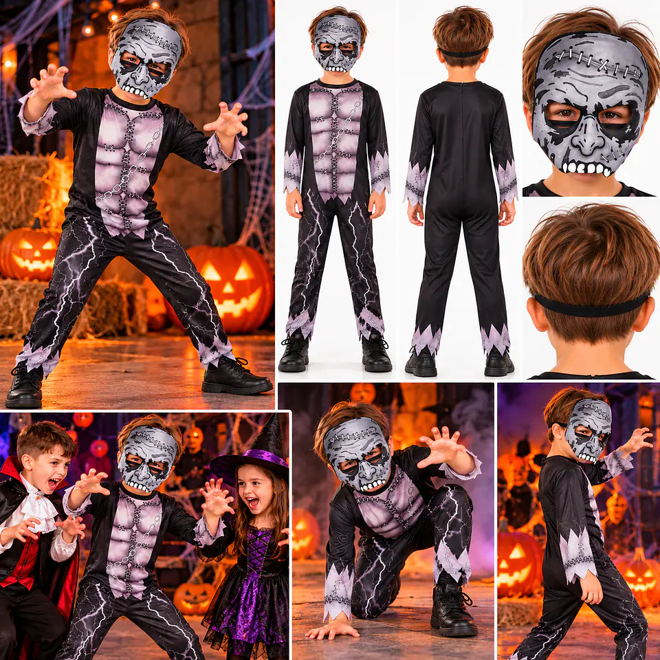 Disfraz infantil de zombie cosido 4-6 años 5