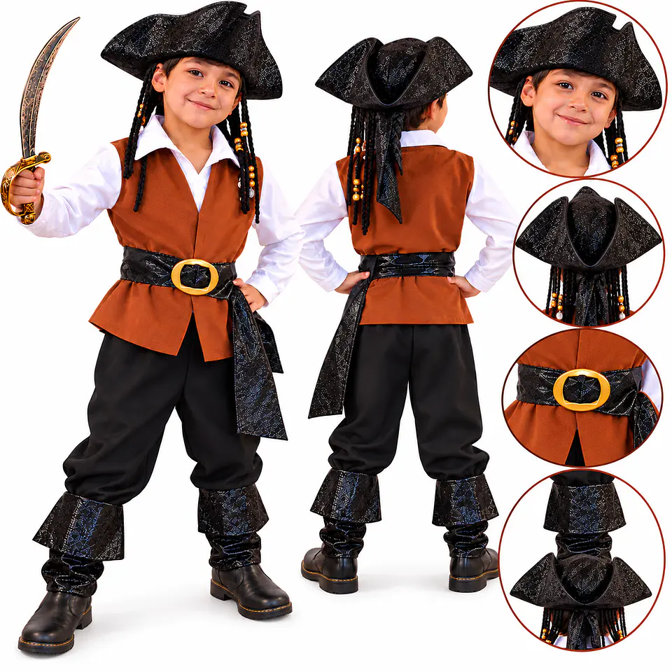Disfraz De Pirata Para Niños, Jack Sparrow 4