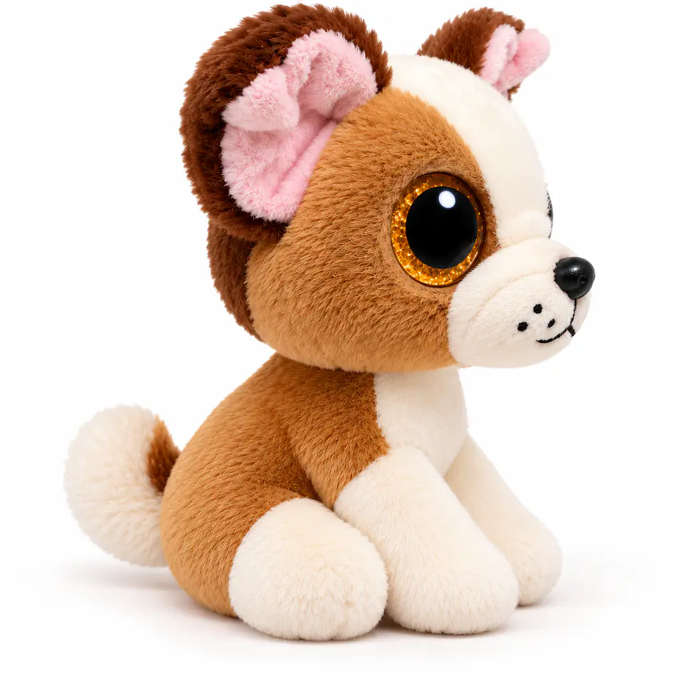 Peluche TY Beanie Boos Perrito Café y Blanco Mini 3
