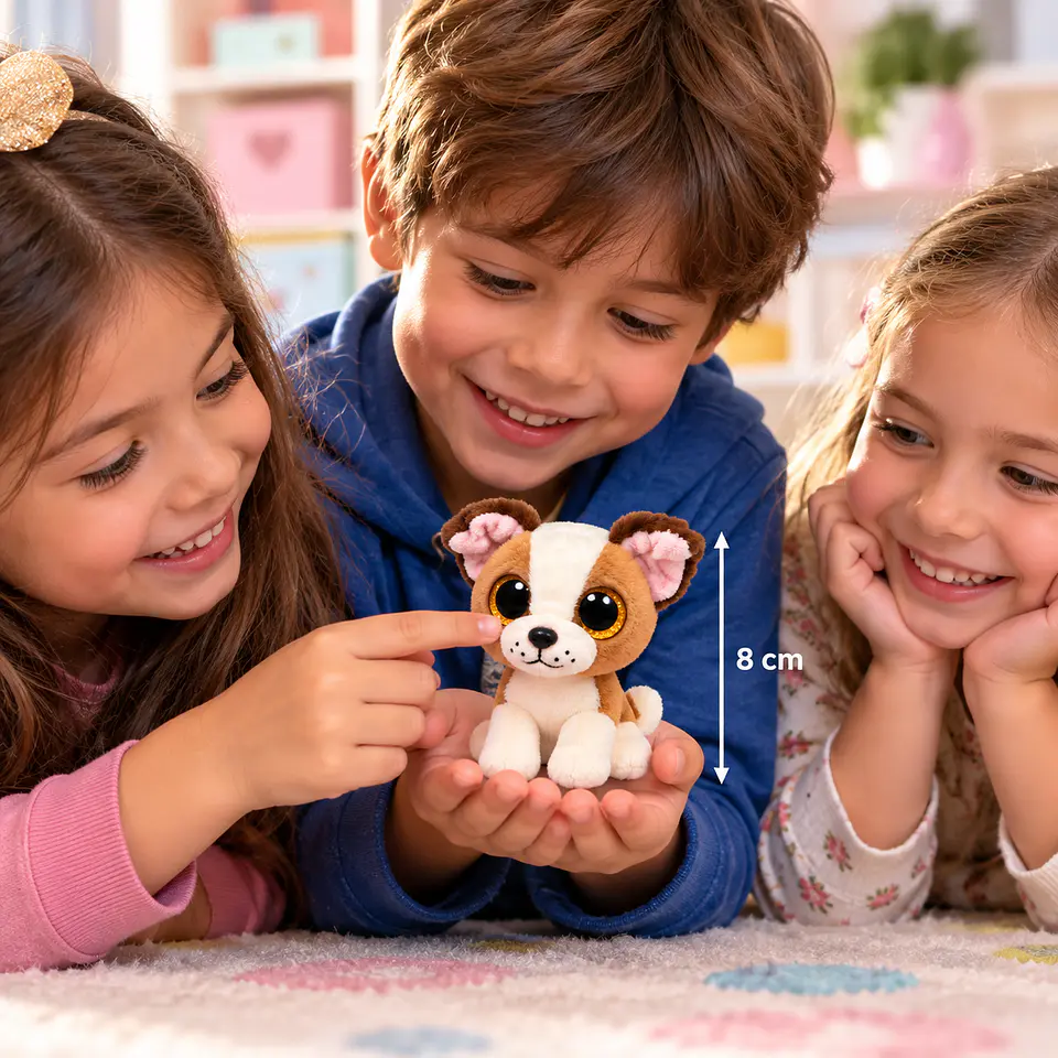 Peluche TY Beanie Boos Perrito Café y Blanco Mini 4