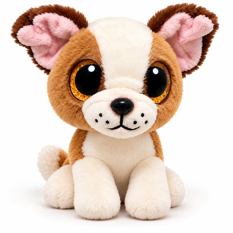 Peluche TY Beanie Boos Perrito Café y Blanco Mini