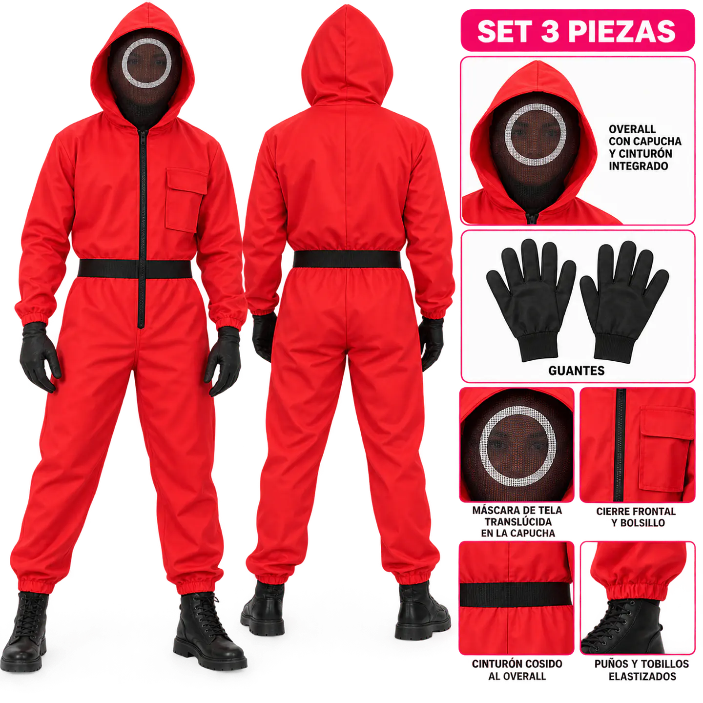 Disfraz Guardia Squid Game Talla M Unisex 3 Piezas 2