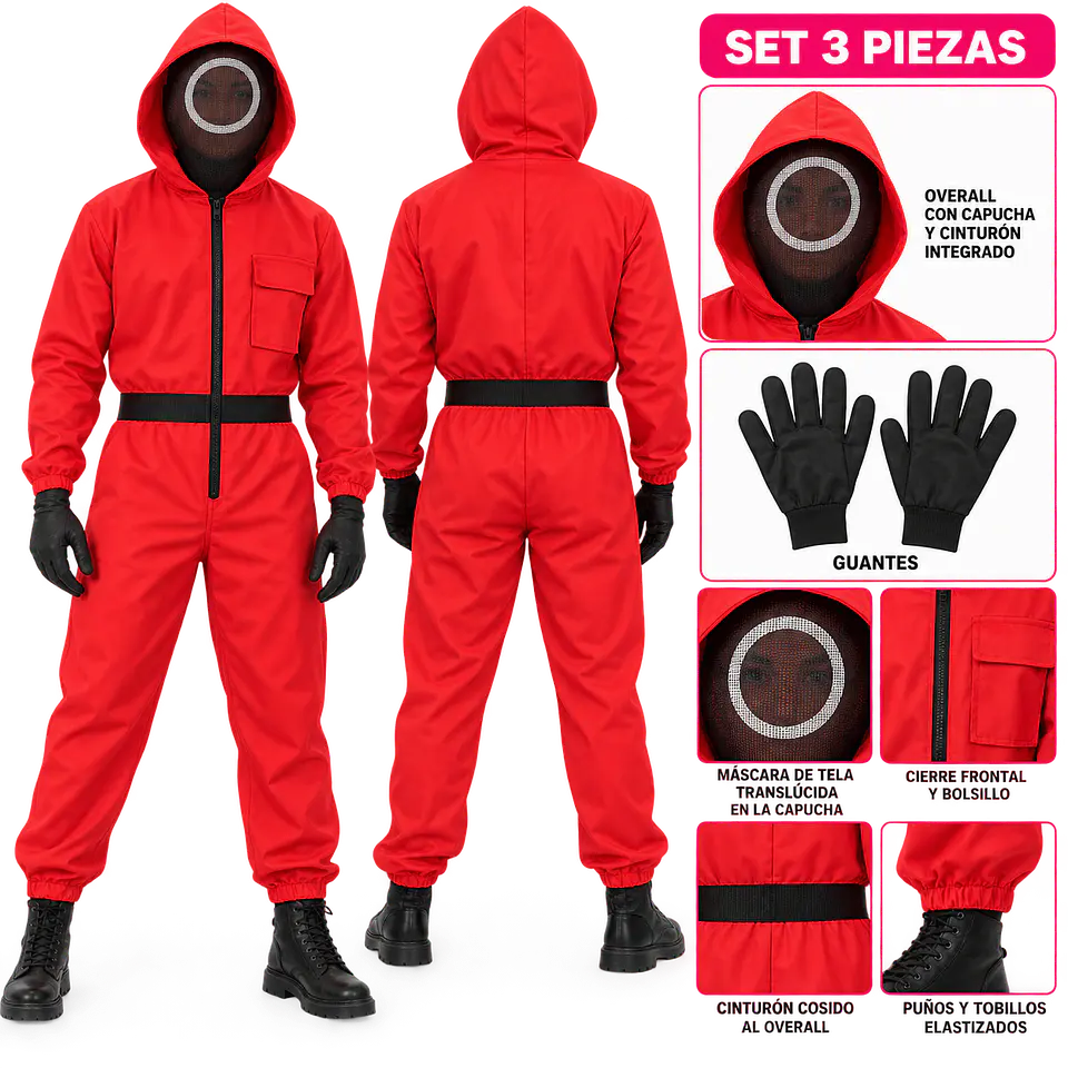 Disfraz Guardia Squid Game Talla M Unisex 3 Piezas 2