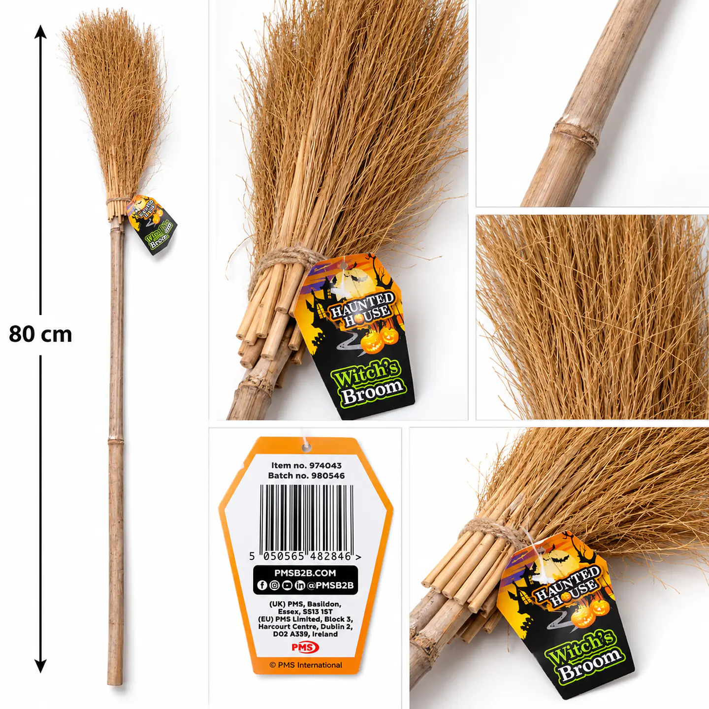 Escoba de Bruja Halloween 80 cm – Haunted House 2