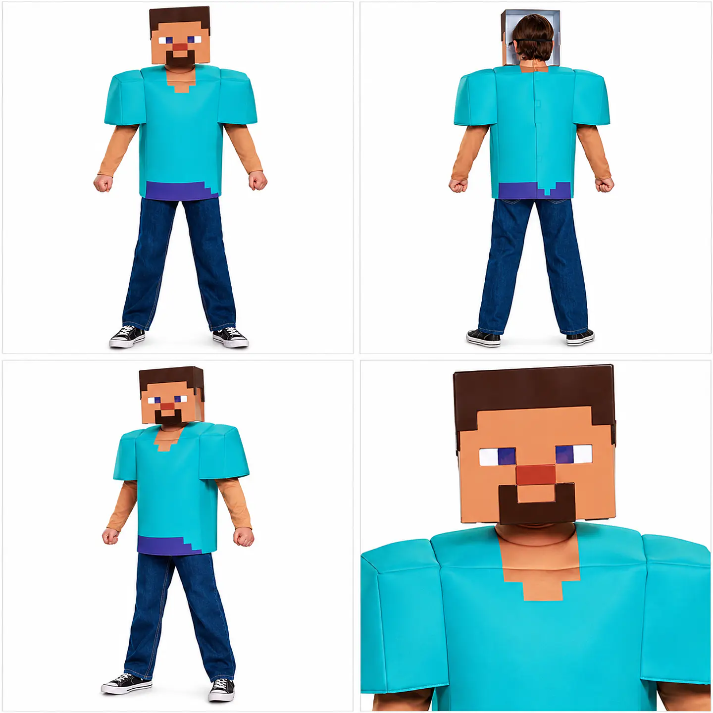 Disfraz Oficial Minecraft Steve para Niño – Traje Completo 4 a 6 años 3