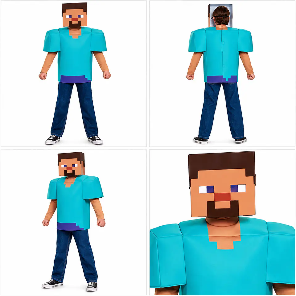 Disfraz Oficial Minecraft Steve para Niño – Traje Completo 4 a 6 años 3
