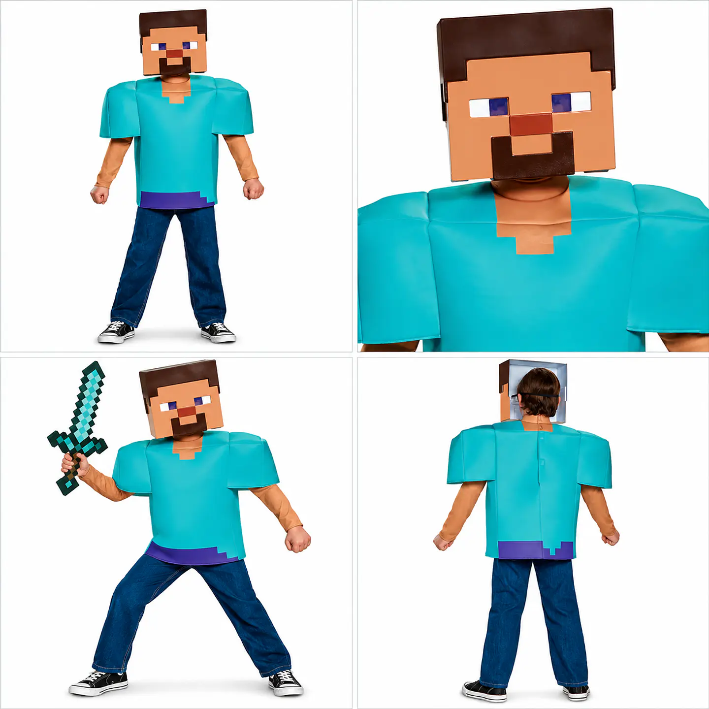 Disfraz Oficial Minecraft Steve para Niño – Traje Completo 4 a 6 años 4
