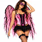 Disfraz Bad Fairy Adulto Corsé Alas Rosa y Negro - Miniatura 3