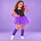 Disfraz Años 80 Niña Tutú Morado con Accesorios Retro - Miniatura 1