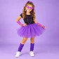 Disfraz Años 80 Niña Tutú Morado con Accesorios Retro - Miniatura 2