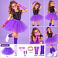 Disfraz Años 80 Niña Tutú Morado con Accesorios Retro - Miniatura 3