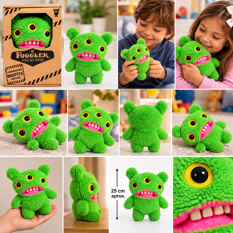 Peluche Fuggler Verde 25 Cm Tres Ojos Spin Master 2