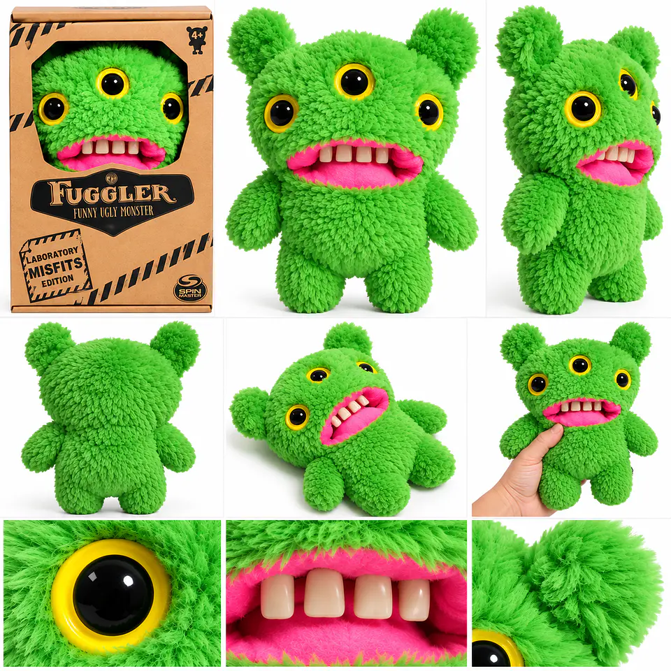Peluche Fuggler Verde 25 Cm Tres Ojos Spin Master 4