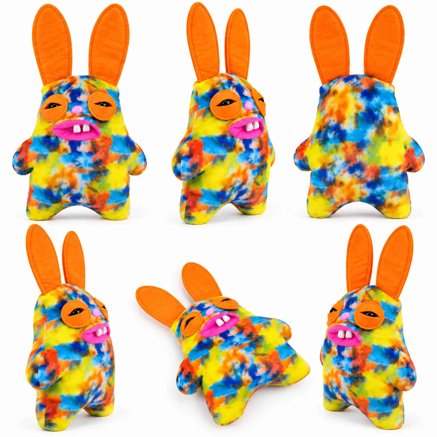 Fuggler Rabid Rabbit Peluche Multicolor Orejas Naranjas 3
