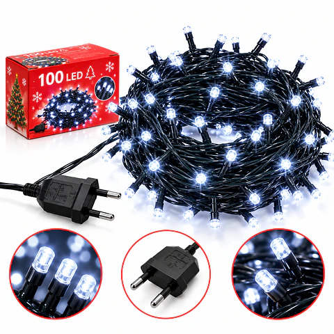 Luces De Navidad Led 100 Luces Led 7 Mts Blancas